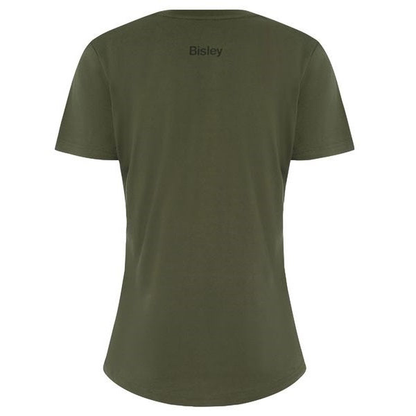 Bisley BKTL064 Womens Cotton Logo Tee, army green rear view