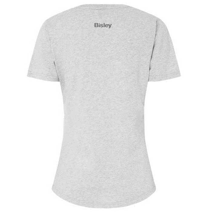Bisley BKTL064 Womens Cotton Logo Tee, grey marle, rear view