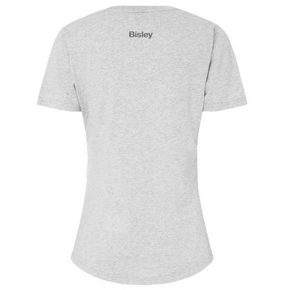 Bisley BKTL064 Womens Cotton Logo Tee, grey marle, rear view