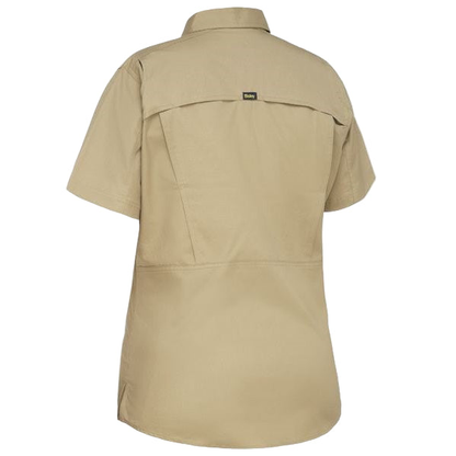 Bisley BL1414 Womens X Airflow Ripstop Shirt, khaki rear view