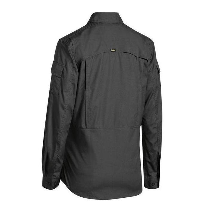 Charcoal, rear view, Bisley BL6414 Womens X Airflow Ripstop Long Sleeve Shirt