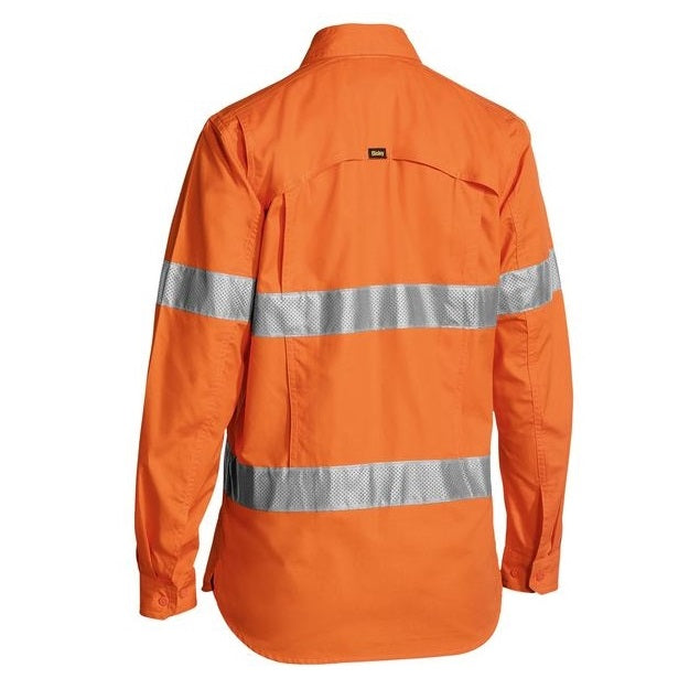 Bisley BL6416T Womens X Airflow™ Taped Hi Vis Ripstop Shirt, back view