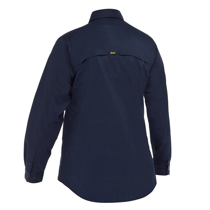 Bisley BL6490 Womens X Airflow Stretch Ripstop Shirt, navy blue, rear view