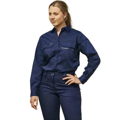 Bisley BL6490 Womens X Airflow Stretch Ripstop Shirt, model view