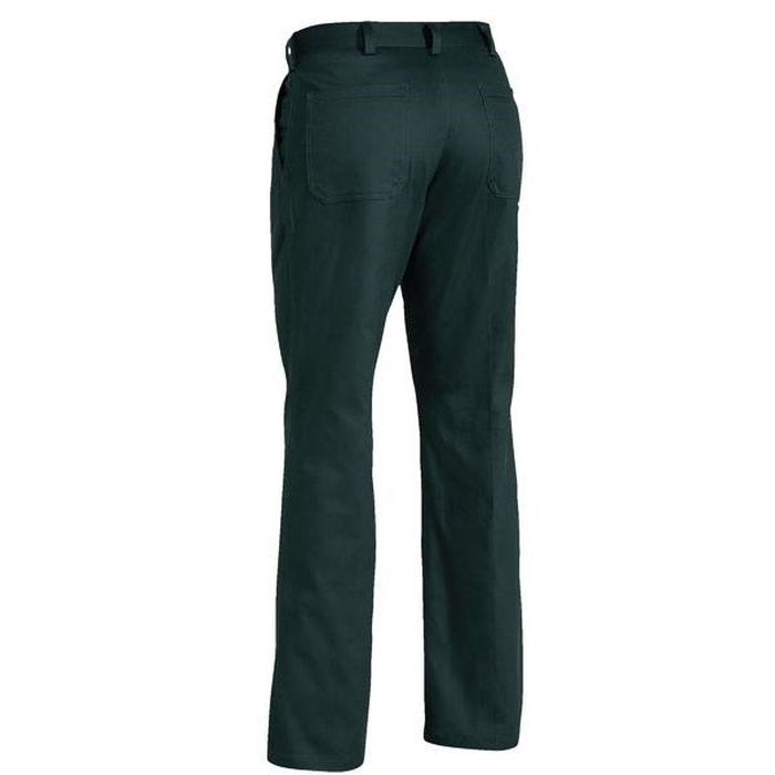 Bisley BP6007 Mens Original Cotton Drill Work Pants, bottle green rear view