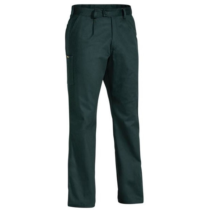 Bottle green, preshrunk drill, Bisley BP6007 Mens Original Cotton Drill Work Pants, front view