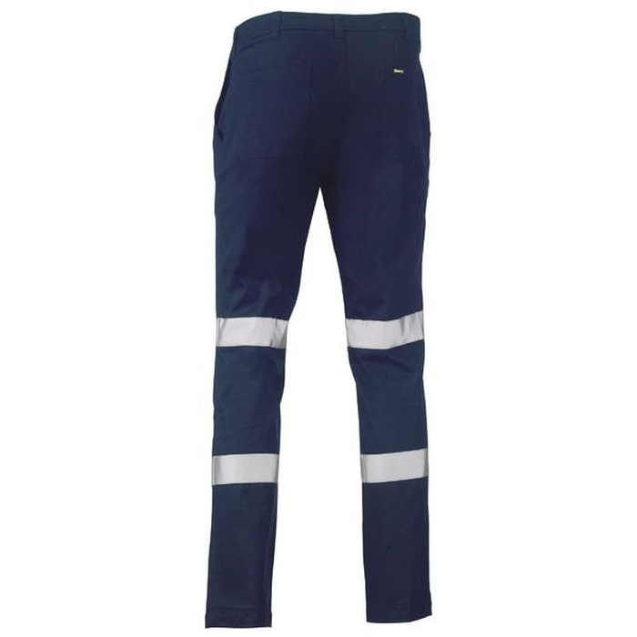 Bisley BP6008T Taped Biomotion Stretch Cotton Drill Work Pants, navy, rear view