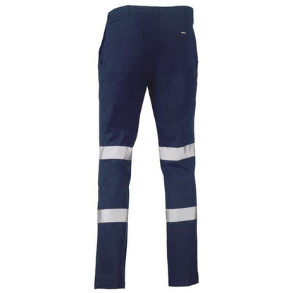 Bisley BP6008T Taped Biomotion Stretch Cotton Drill Work Pants, navy, rear view