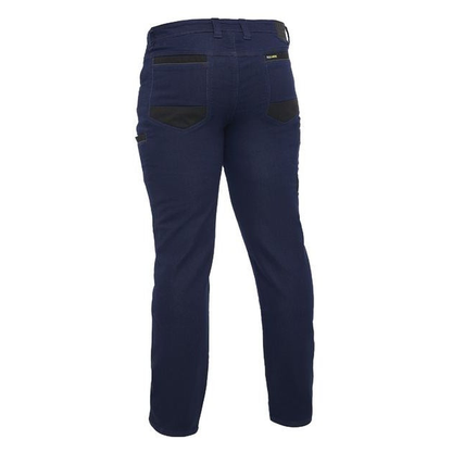 Denim navy, Bisley BP6137 Flx & Move™ Stretch Denim Jeans, rear view