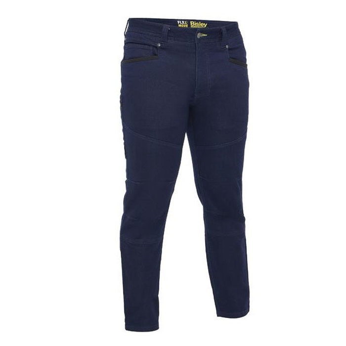 Denim blue, front view, Bisley BP6137 Flx & Move™ Stretch Denim Jeans