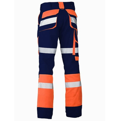 Bisley BP6412T Taped Biomotion 2-Tone Pants, navy/orange, rear view