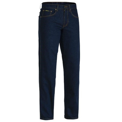 Stonewash blue, traditional fit, Bisley BP6712 Rough Rider Blue Stretch Jeans, front view