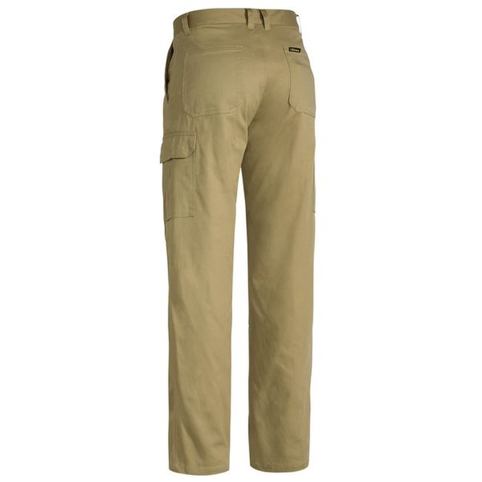 khaki, rear view, Bisley BP6999 Mens Cool Lightweight Cargo Pants