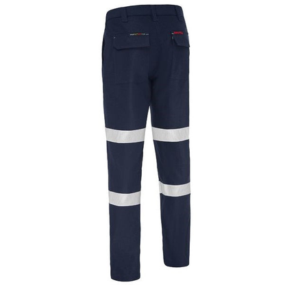 Bisley BP8580T Apex 240 Biomotion Taped FR Ripstop Pants, navy, rear view