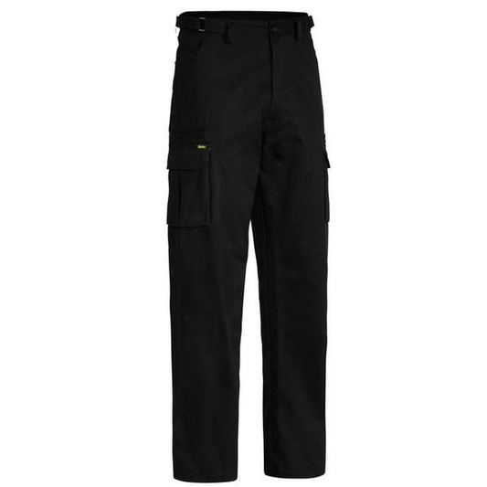 Black, classic cargos, premium fabric, Bisley BPC6007 Original 8 Pocket Cargo Pants, front view, mens