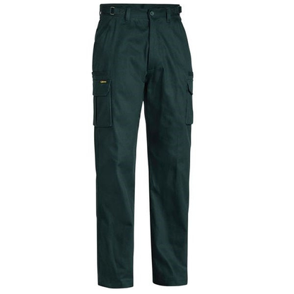 Bottle green, large pockets, front view, Bisley BPC6007 Original 8 Pocket Cargo Pants