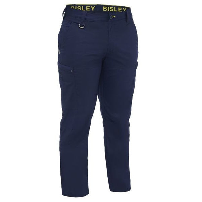 Navy blue, Bisley BPC6152 Airflow™ Stretch Ripstop Lightweight Cargo Pants, side utility pockets, front view