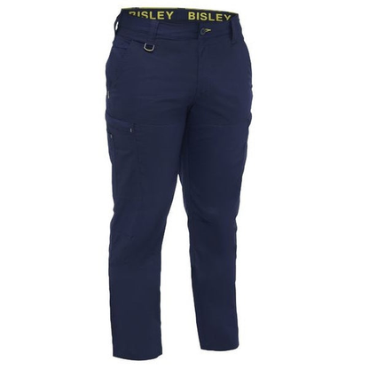 Navy blue, Bisley BPC6152 Airflow™ Stretch Ripstop Lightweight Cargo Pants, side utility pockets, front view