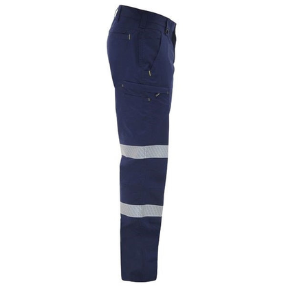 Bisley BPC6152T X Airflow™ Taped Stretch Ripstop Lightweight Cargo Pants, Side utility pockets, navy, side view