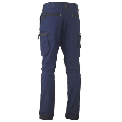 Navy,rear view, Bisley BPC6330 Flex and Move Stretch Utility Zip Cargo Pants