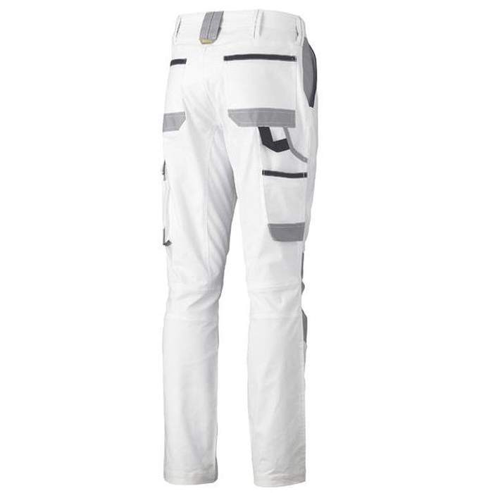 Bisley BPC6422 Painters Contrast Cargo Pants, white, rear view