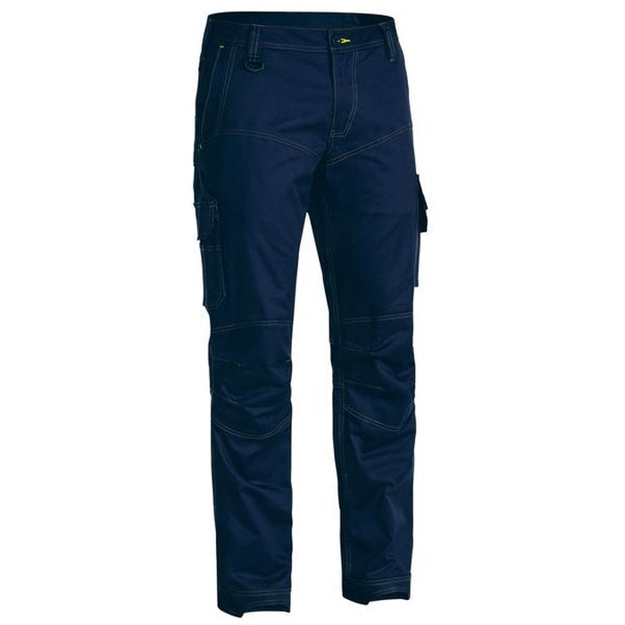 Mens Navy blue, large pockets, hard wearing, Bisley BPC6475 X-Airflow Cargo work Pants, front view
