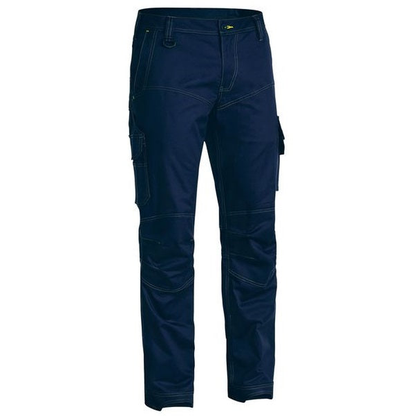 Mens Navy blue, large pockets, hard wearing, Bisley BPC6475 X-Airflow Cargo work Pants, front view