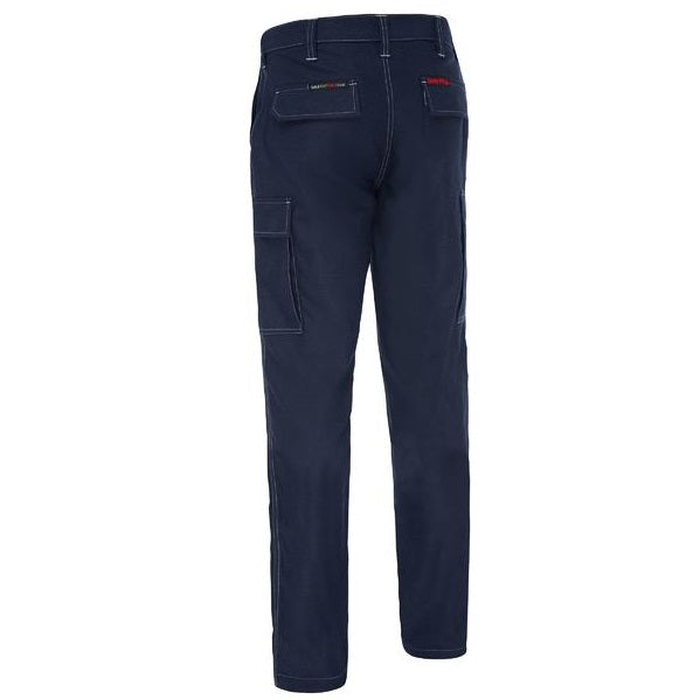 Bisley BPC8580 Apex 240 FR Ripstop Cargo Pants, navy, rear view
