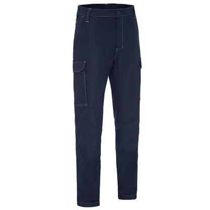 Navy blue, multiple pockets, flame resistant, Bisley BPC8580 Apex 240 FR Ripstop Cargo Pants, front view