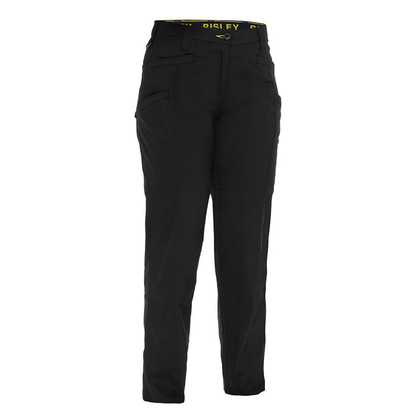 Bisley BPCL6150 Womens X Airflow™ Stretch Ripstop Vented Cargo Pants, black, side pockets, front view