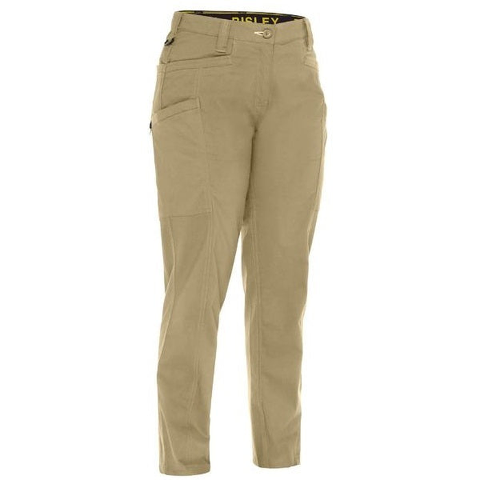 classic khaki workwear, Bisley BPCL6150 Womens X Airflow™ Stretch Ripstop Vented Cargo Pants, front view