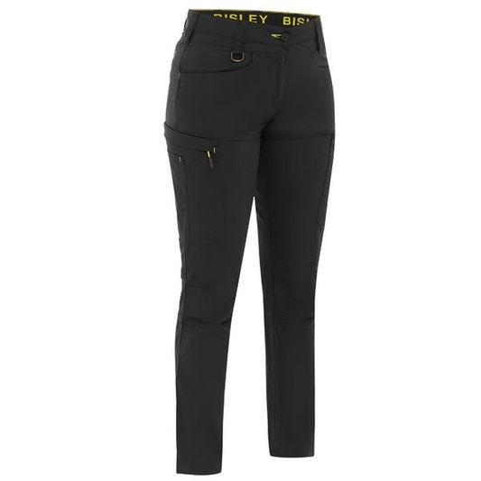 black, lightweight, ripstop Bisley BPCL6152 Women's X Airflow™ Stretch Ripstop Lightweight Cargo Pants, front view