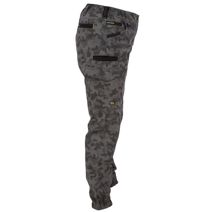 Bisley BPCL6337 Womens Flex and Move™ Stretch Cargo Pants Limited Edition, charcoal honeycomb rear view