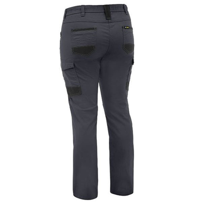 Bisley BPCL6338 Womens FLX & Move™ Stretch Canvas Elastic Waist Cargo Pants, charcoal, flattering, rear view