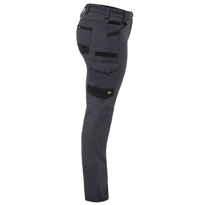 Bisley BPCL6338 Womens FLX & Move™ Stretch Canvas Elastic Waist Cargo Pants, charcoal grey side view