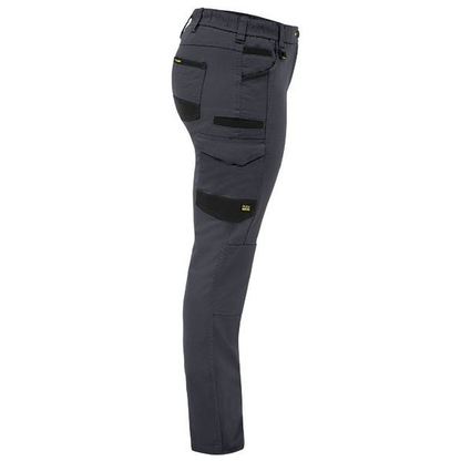 Bisley BPCL6338 Womens FLX & Move™ Stretch Canvas Elastic Waist Cargo Pants, charcoal grey side view