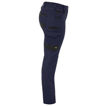 Bisley BPCL6338 Womens FLX & Move™ Stretch Canvas Elastic Waist Cargo Pants, side view, navy blue