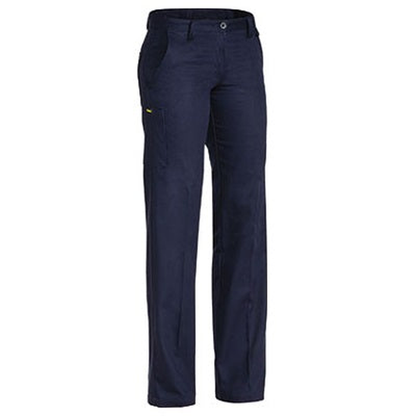 Navy, traditional fit, pre shrunk drill, Bisley BPL6007 Ladies Original Cotton Drill Pants, front view