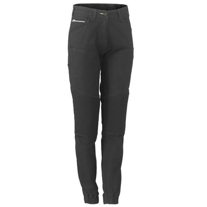 Black, multiple utility pockets, Bisley BPL6022 Womens Flex and Move Stretch Cotton Shield Pants, front view
