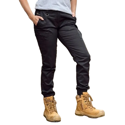 Model picture black, Bisley BPL6028 Womens Cotton Cargo Cuffed Pants