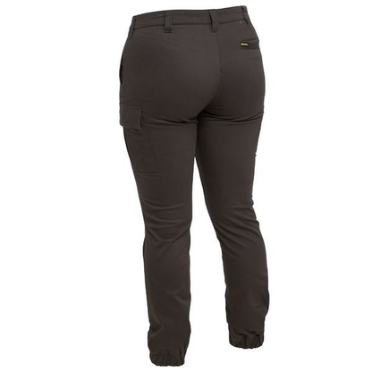 Bisley BPL6028 Womens Cotton Cargo Cuffed Pants, charcoal rear view