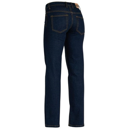Bisley BPL6712 Womens Rough Rider Stretch Jeans, rear view, navy denim