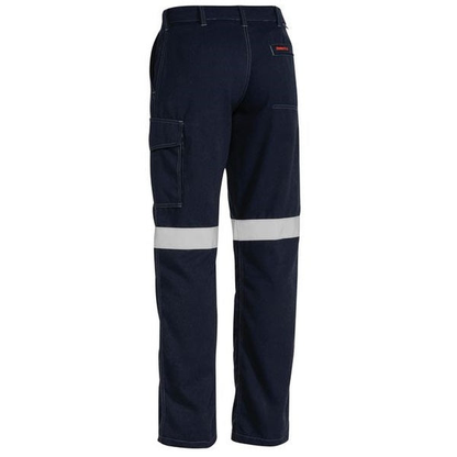 Navy, rear view, Bisley BPL8092T Womens Tencate Tecasafe Plus 700 Taped FR Cargo Pants