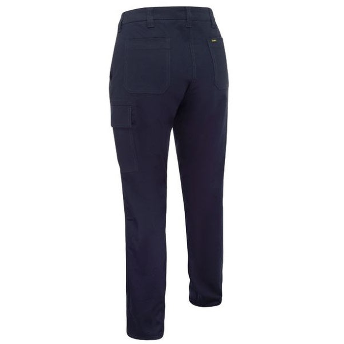 navy, rear view, Bisley BPLC6008 Womens Stretch Cotton Cargo Pants
