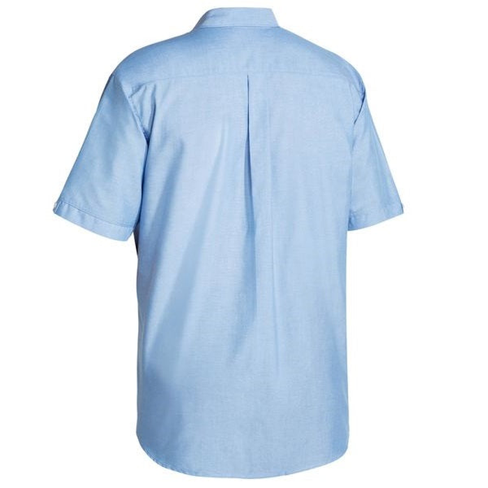 Bisley BS1030 Oxford Short Sleeve Shirt, blue, rear view