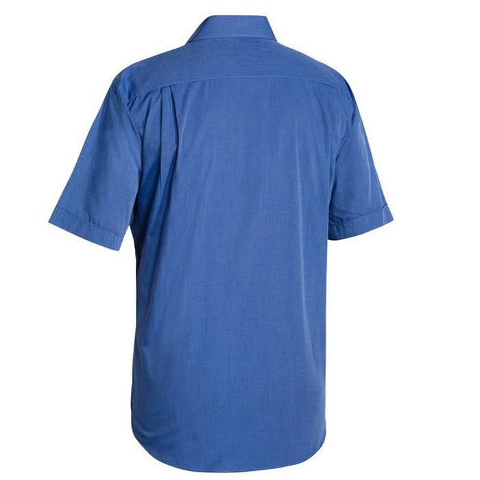Bisley BS1031 Metro Short Sleeve Shirt, blue, rear view