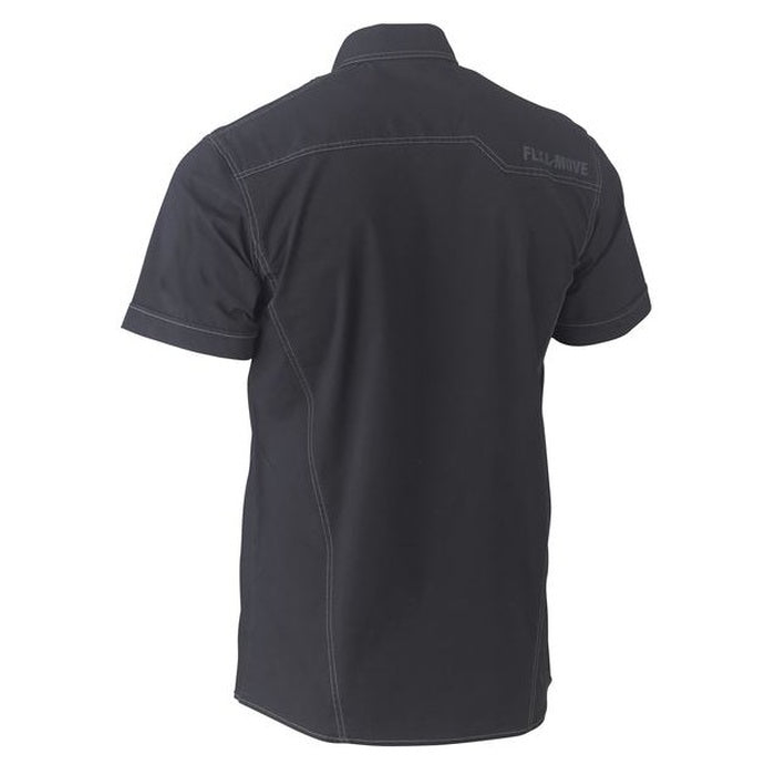 Black rear view, Bisley BS1144 Flex and Move Utility Work Short Sleeve Shirt