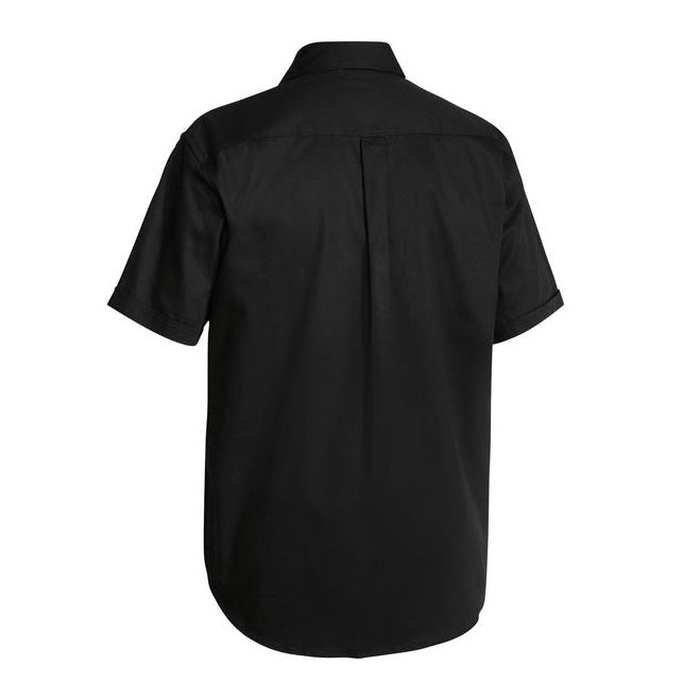 Bisley BS1433 Original Cotton Drill Short Sleeve Shirt, black, rear view