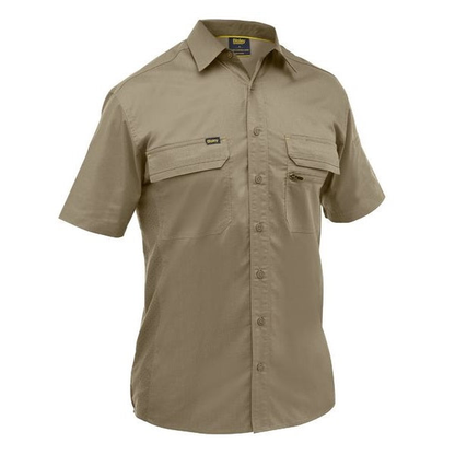 Bisley BS1490 X Airflow™ Stretch Ripstop Shirt, khaki, easy care, front view