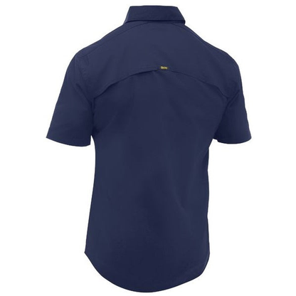 Navy blue, mens, Bisley BS1490 X Airflow™ Stretch Ripstop Shirt, front view, tradie shirt
